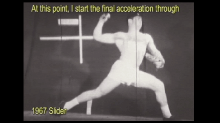 Dr. Mike Marshall demonstrating biomechanical flaws in his 1967 slider mechanics—foundation of his kinesiology reform
